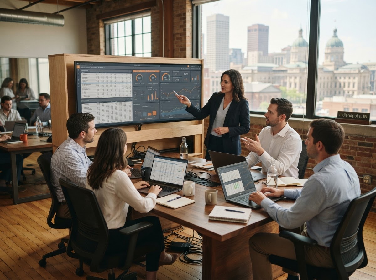 Takane Capital team reviewing data analysis output for business capital allocation